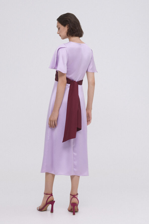 TFP by Tamara Falcó Vestido frunces con lazo contraste Azul