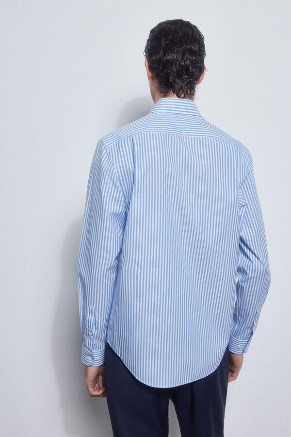 Pedro del Hierro Camisa vestir rayas non iron + antimanchas Azul