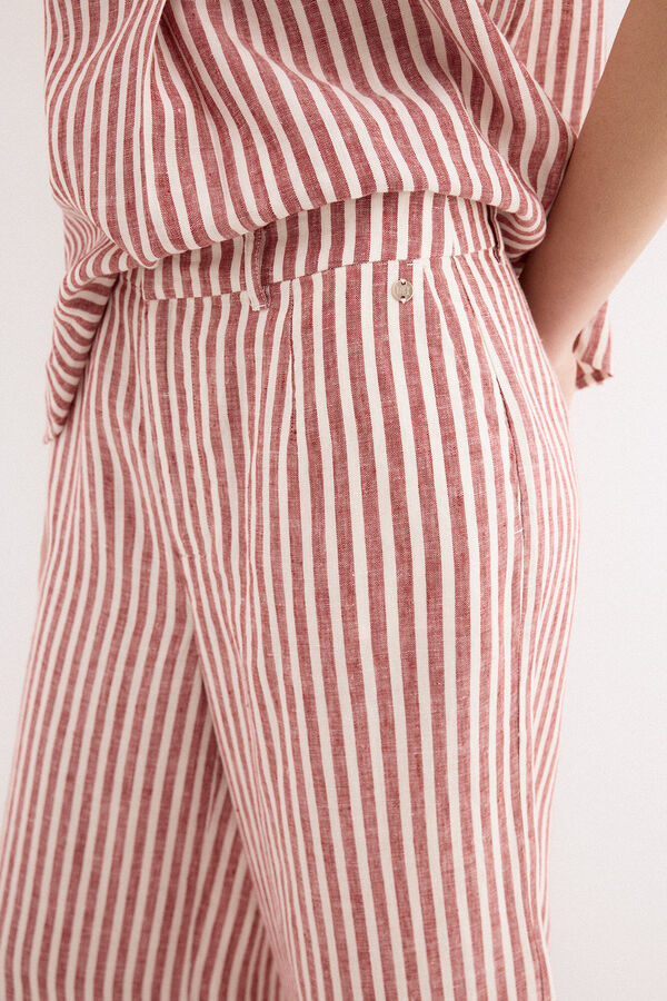 Pedro del Hierro Pantalones wide flare classic Rosa