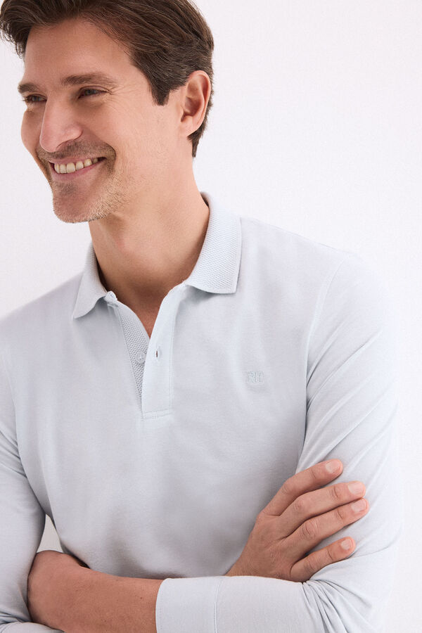 Pedro del Hierro Polo manga comprida Azul