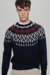 Pedro del Hierro Camisola de Natal com gola redonda Azul