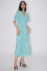 Pedro del Hierro Vestido de lentejuelas bordado Verde