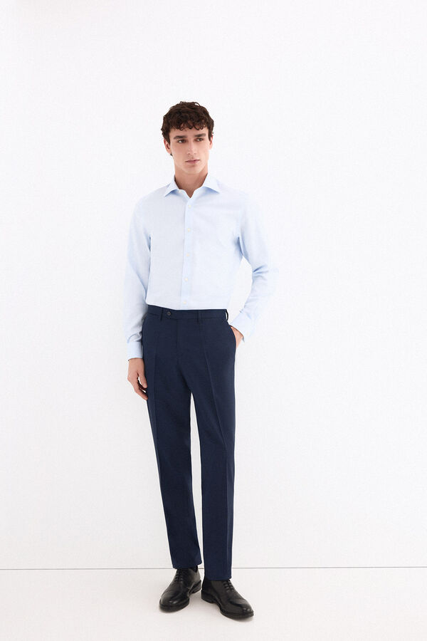Pedro del Hierro Pantal&oacute;n estructura stretch Azul
