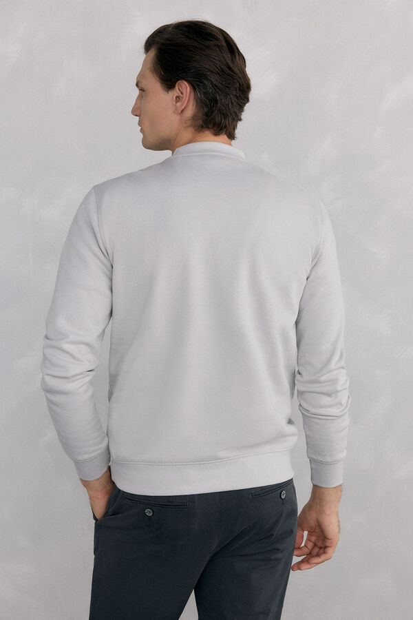 Pedro del Hierro Sudadera logo cuello caja Gris