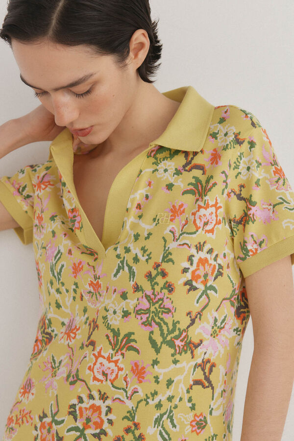 Pedro del Hierro Polo estampado manga curta Verde