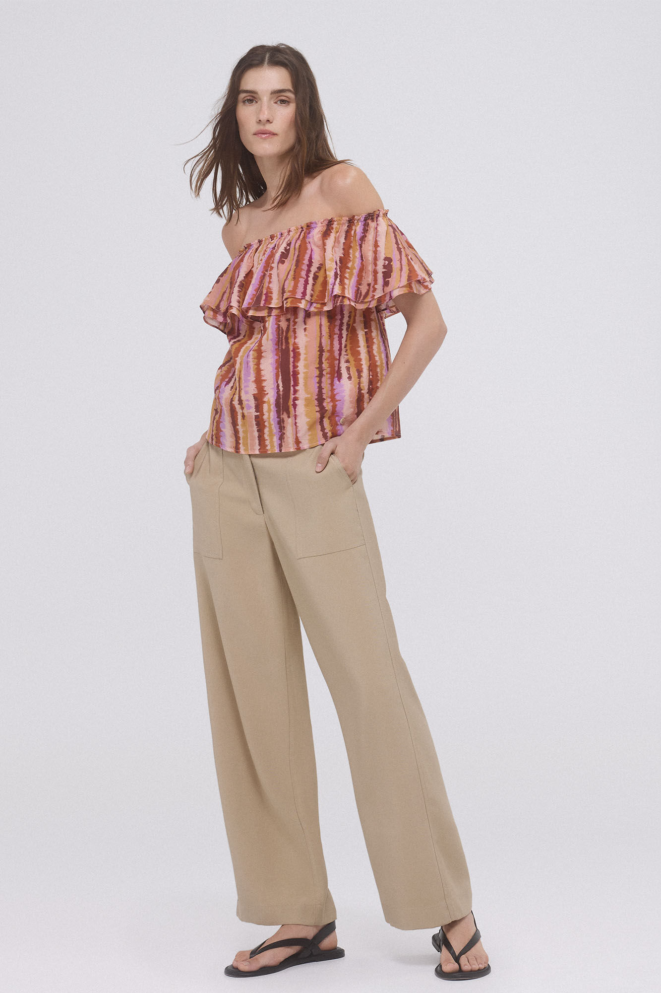 Pedro del Hierro Top off shoulders estampado