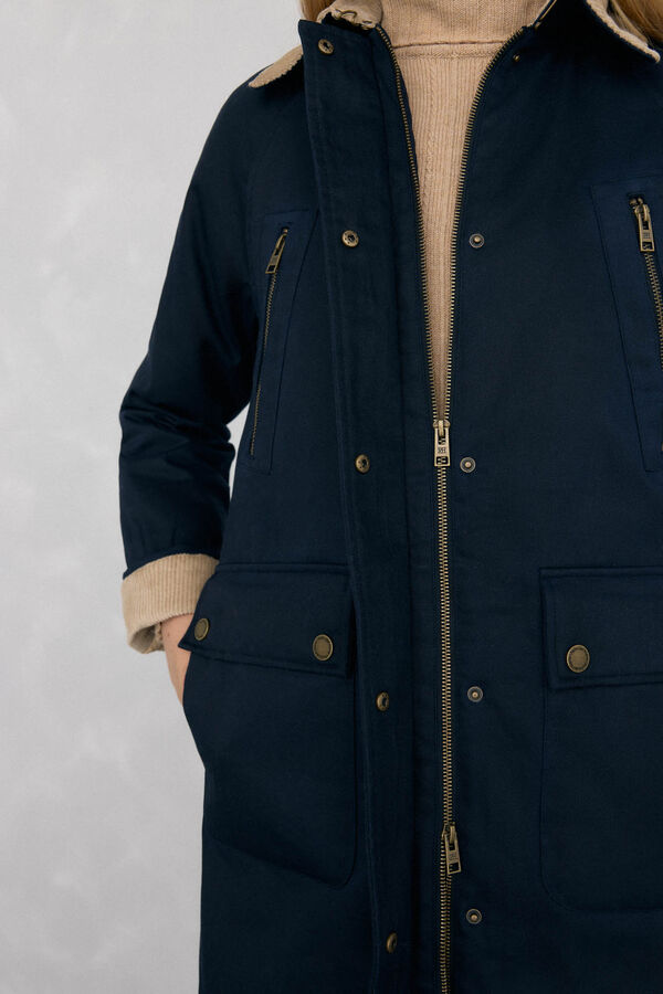 Pedro del Hierro Parka larga encerada Azul