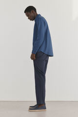 Pedro del Hierro Camisa Tencel de linho Azul