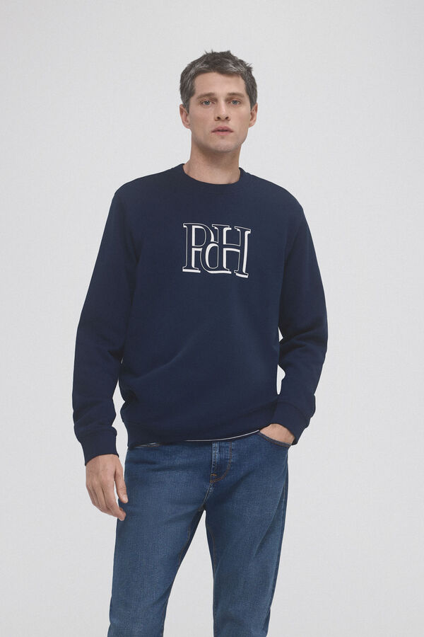Pedro del Hierro Sudadera logo frontal Azul