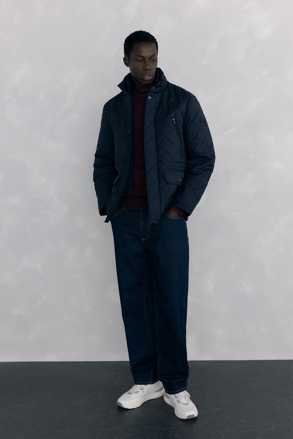 Pedro del Hierro Jersey cuello caja lana merino y cashmere Burdeos