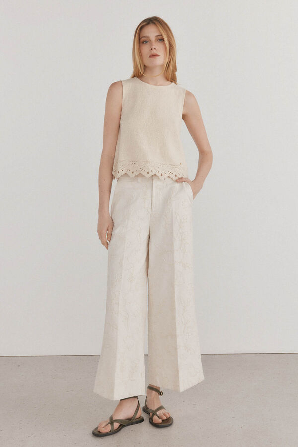 Pedro del Hierro Top de malha de crochet Marrom