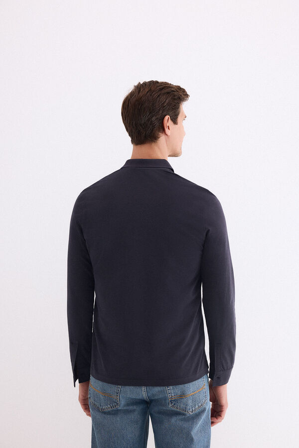 Pedro del Hierro Polo manga comprida Azul