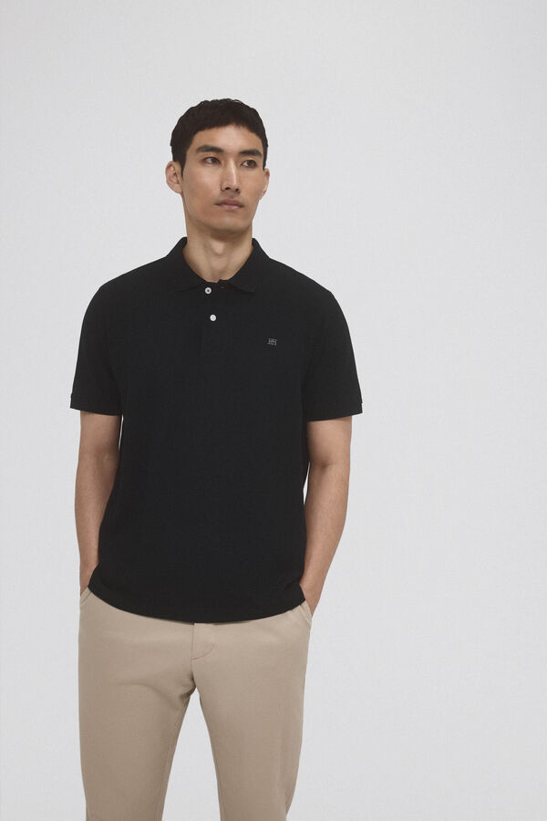 Pedro del Hierro Polo b&aacute;sico piqu&eacute; Negro