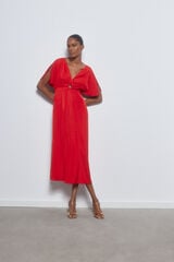 Pedro del Hierro Vestido vermelho franzido Vermelho