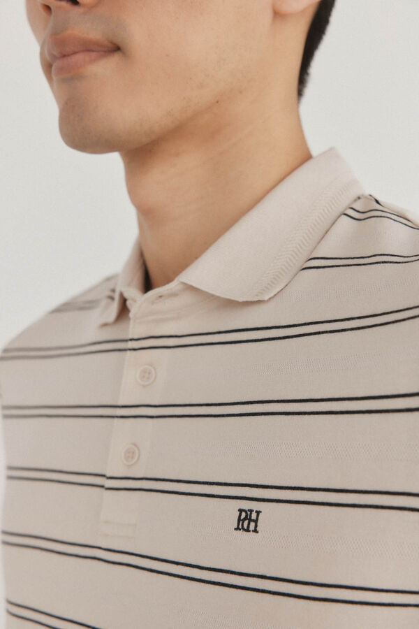 Pedro del Hierro Polo &agrave;s riscas Beige