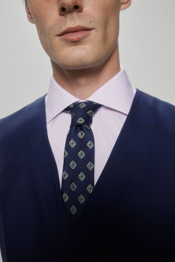 Pedro del Hierro Chaleco cuadros marino slim Azul