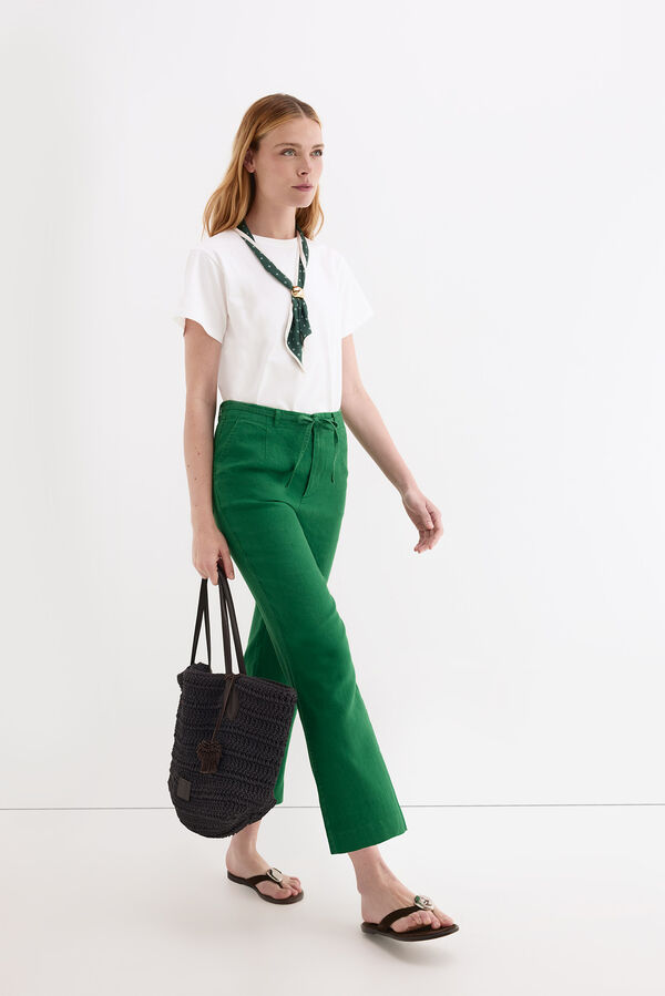Pedro del Hierro Pantalones straight classic Verde
