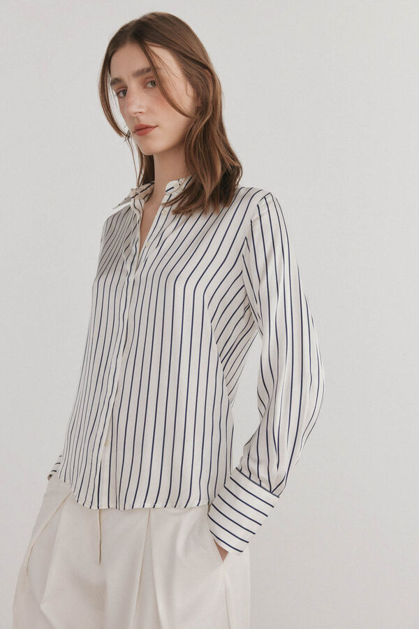 Pedro del Hierro Camisa satinada fluida Azul