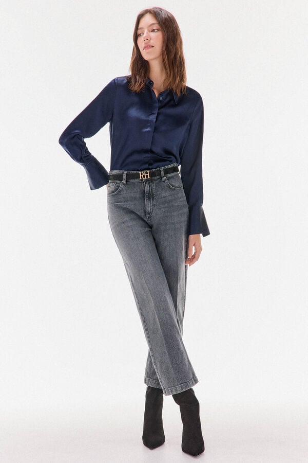 TFP by Tamara Falc&oacute; Camisa de seda Azul