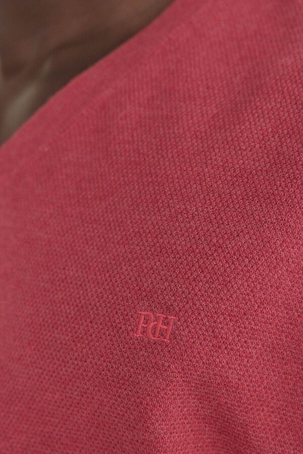 Pedro del Hierro Camisola lisa com decote em V Bordeaux