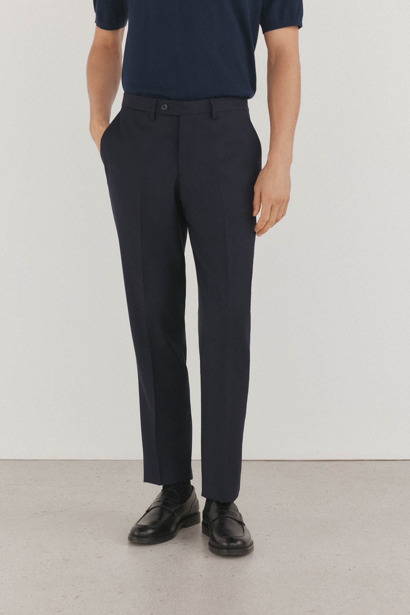 Pedro del Hierro Cal&ccedil;as marinhas slim fit