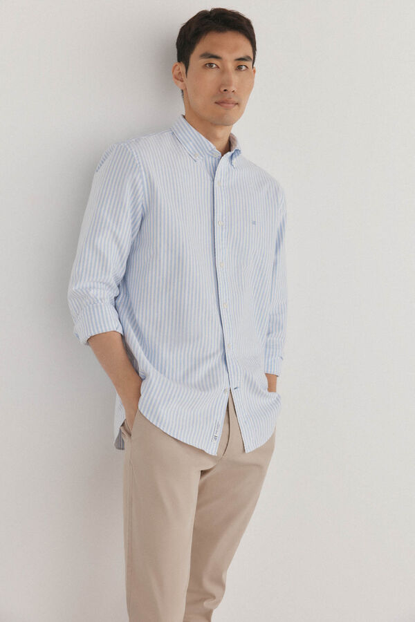 Pedro del Hierro Camisa iconic oxford raya candela Azul
