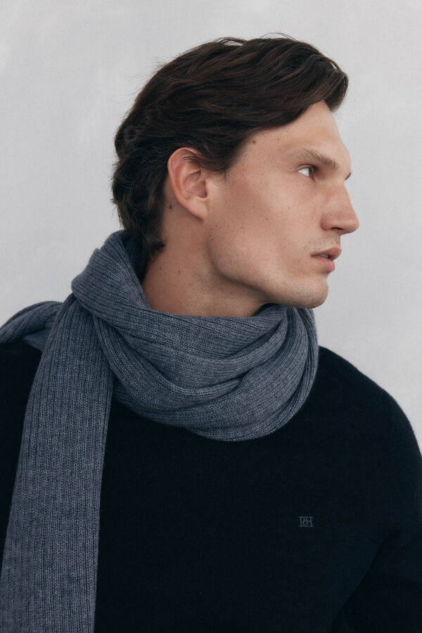 Pedro del Hierro Jersey cuello caja lana merino y cashmere Negro