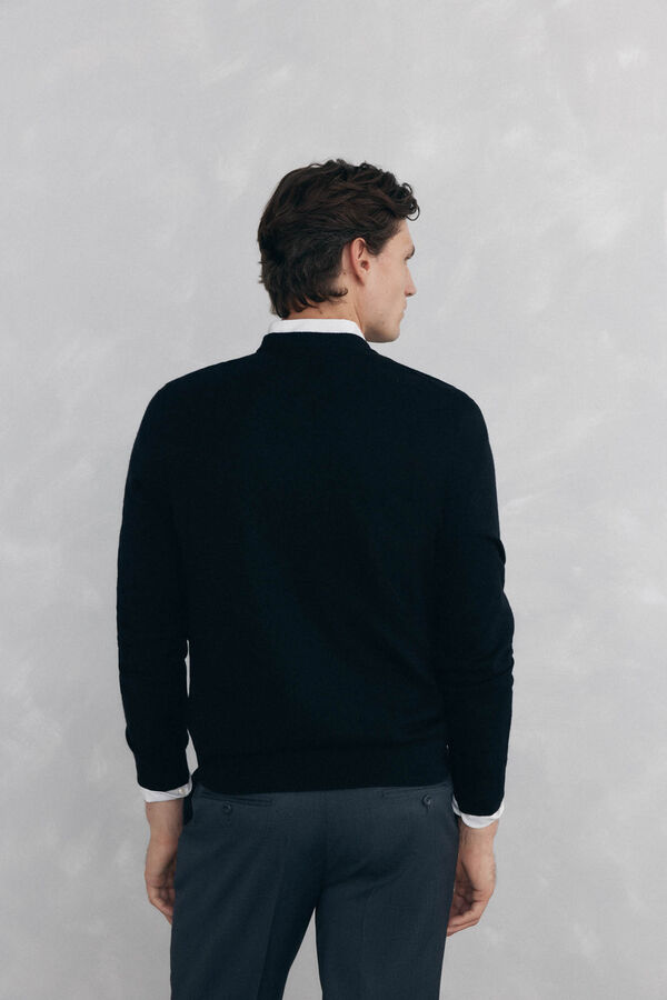 Pedro del Hierro Jersey cuello caja lana merino y cashmere Negro