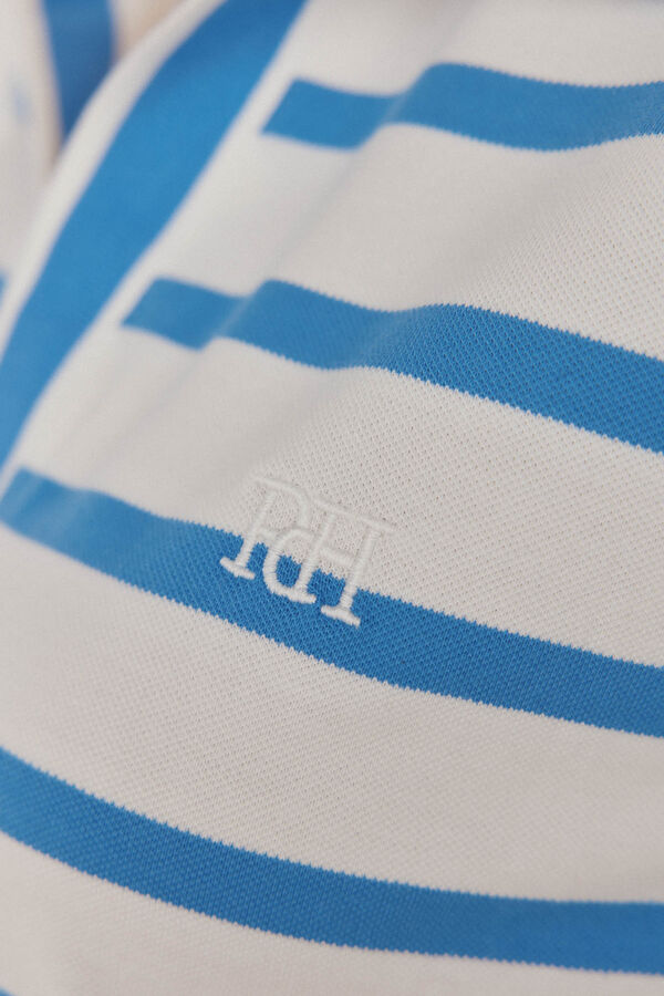 Pedro del Hierro Vestido polo riscas manga curta Turquesa