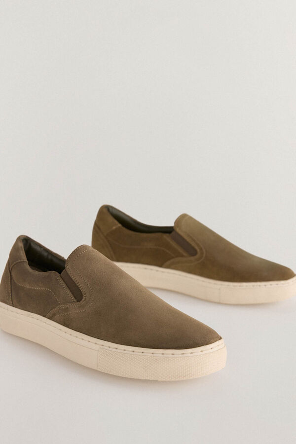 Pedro del Hierro T&eacute;nis de pele slip-on Verde