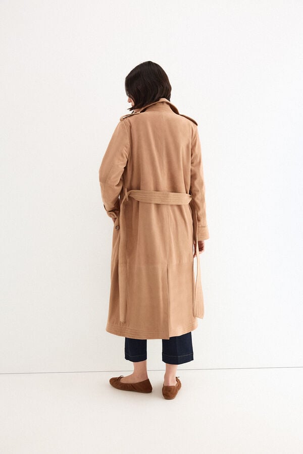 Pedro del Hierro Gabardina de camur&ccedil;a Beige