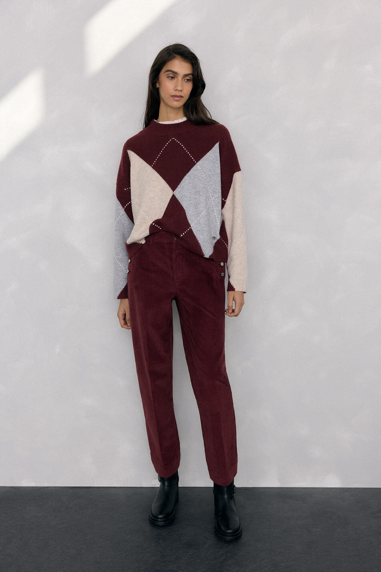 Pedro del Hierro Cal&ccedil;a cl&aacute;ssica de veludo veludo slim