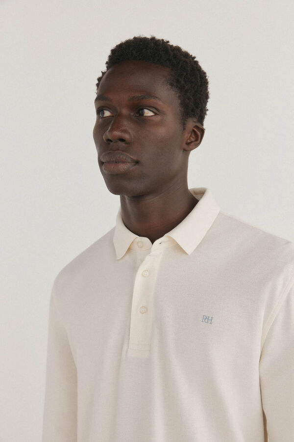 Pedro del Hierro Polo b&aacute;sico manga larga Crudo