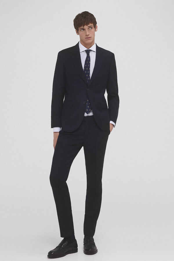 Pedro del Hierro Americana de traje tejido ojo de perdiz Azul
