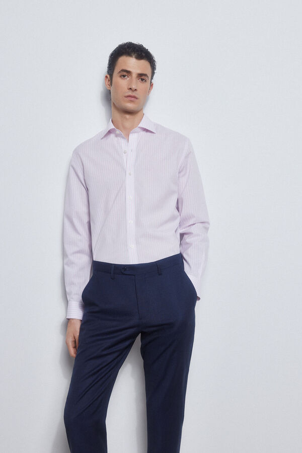 Pedro del Hierro camisa formal riscas non iron + antimanchas Rosa