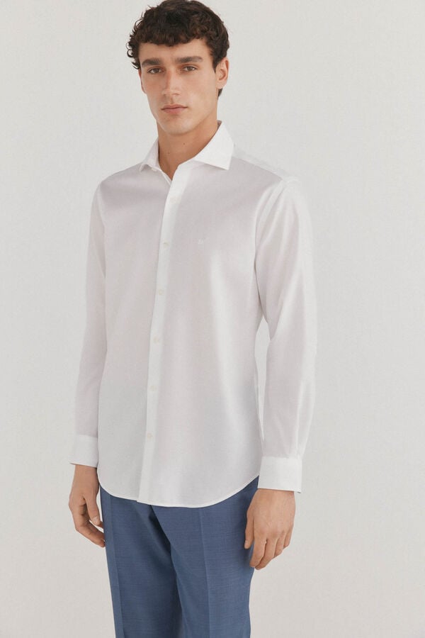Pedro del Hierro Camisa social fina sem ferro + resistente a manchas Branco