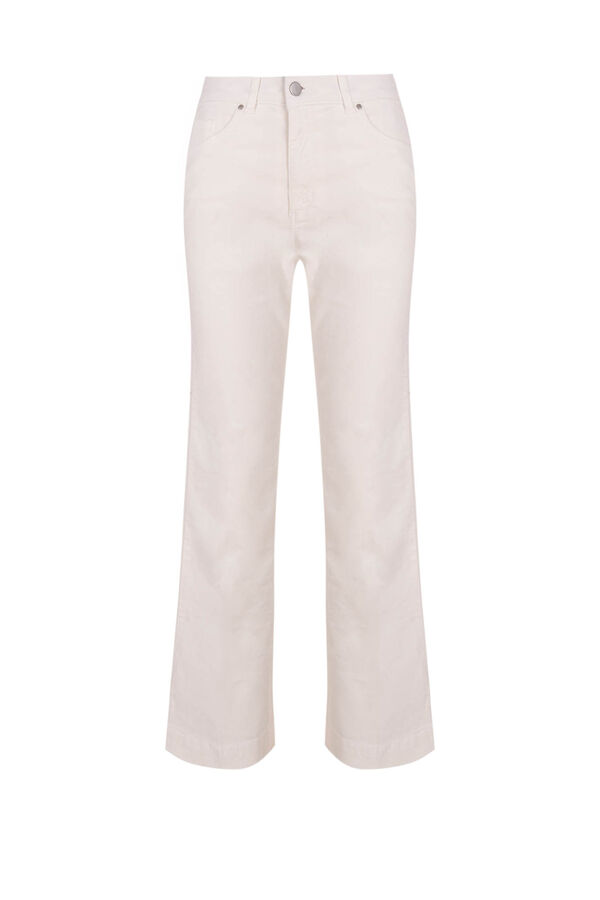 Pedro del Hierro Cal&ccedil;a flare de veludo Ecru