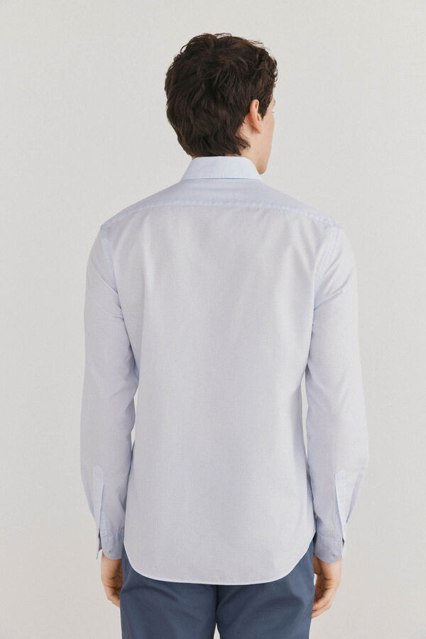 Pedro del Hierro Camisa cuadros f&aacute;cil plancha + anti olor slim fit Azul