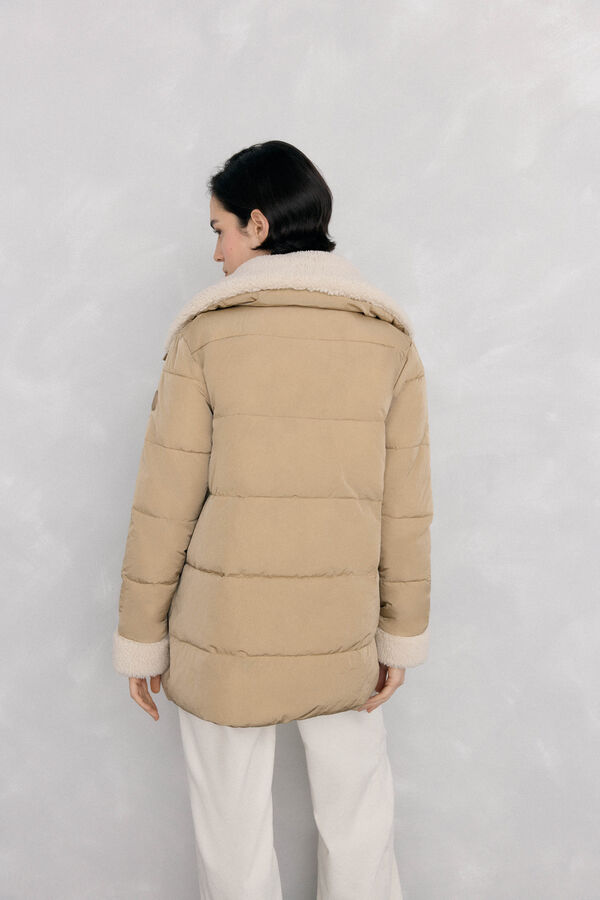 Pedro del Hierro Parka de borrego lisa Beige