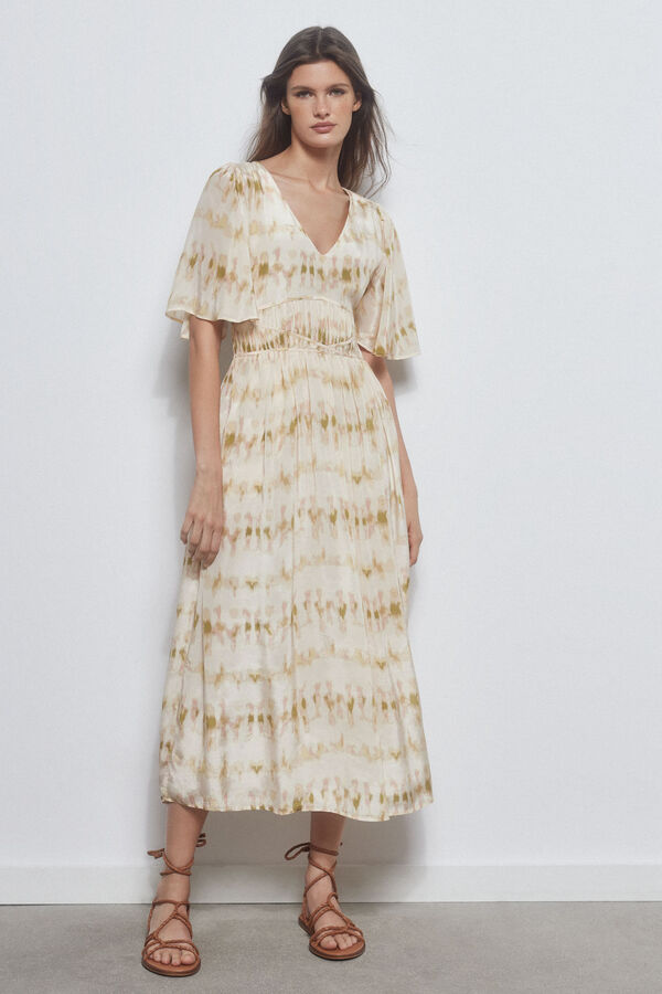 Pedro del Hierro Vestido franzido c&oacute;s Verde