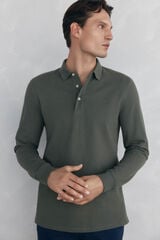 Pedro del Hierro Polo b&aacute;sico manga larga Verde