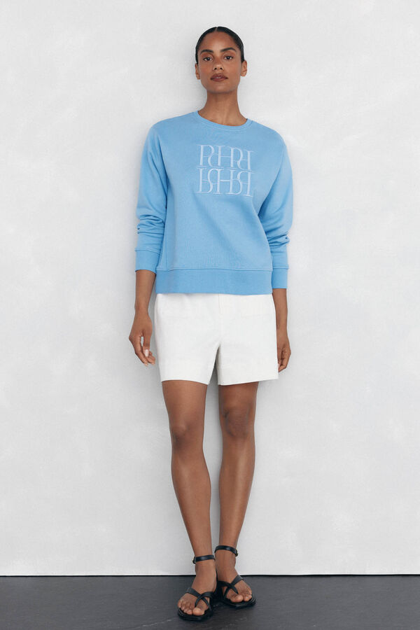 Pedro del Hierro Sweatshirt lisa algod&atilde;o Azul