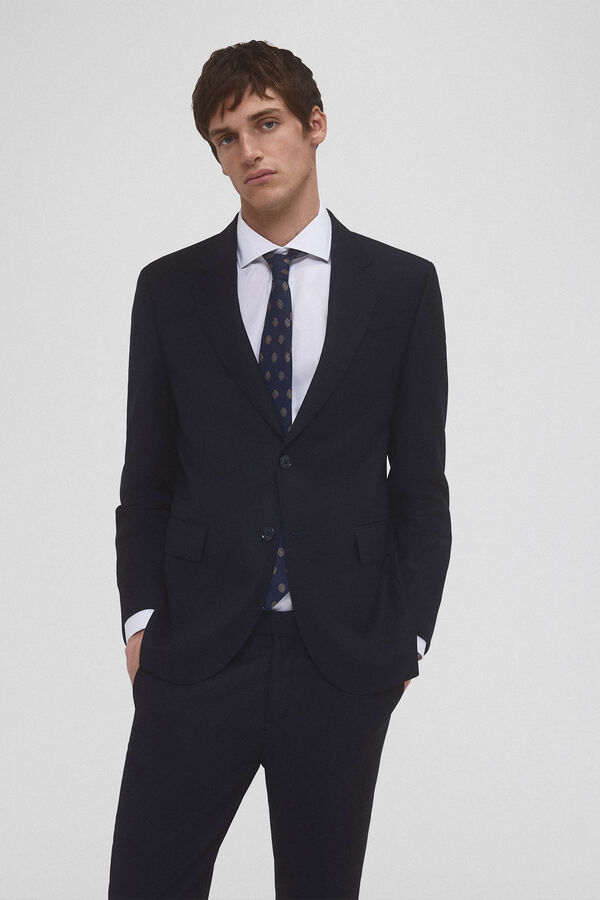 Pedro del Hierro Americana de traje tejido ojo de perdiz Azul