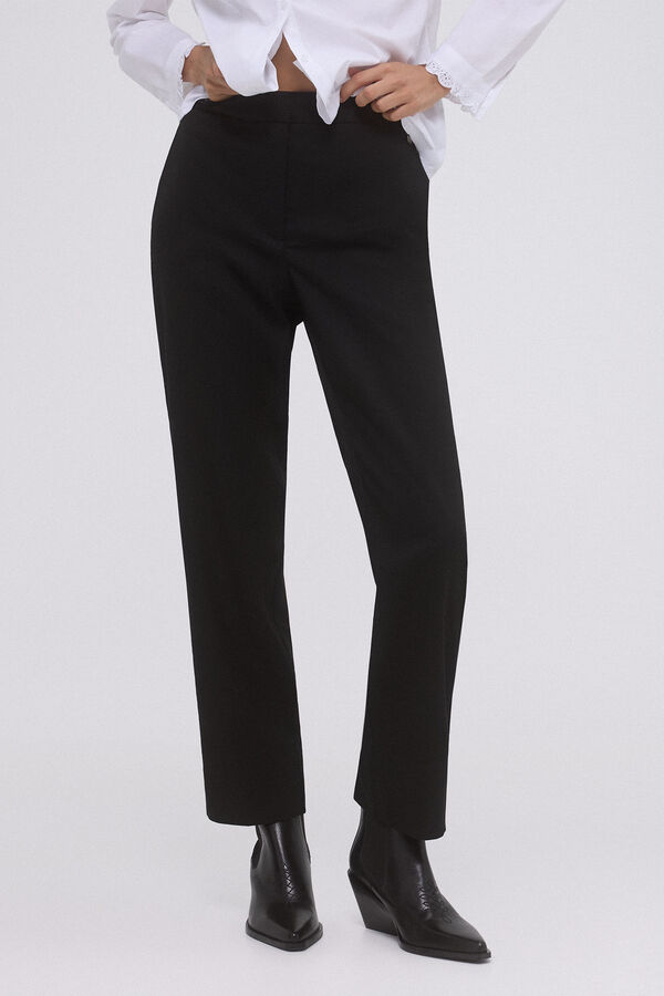 Pedro del Hierro Pantal&oacute;n recto trabilla Negro
