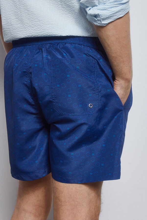 Pedro del Hierro Ba&ntilde;ador estampado logos PDH circulares Azul