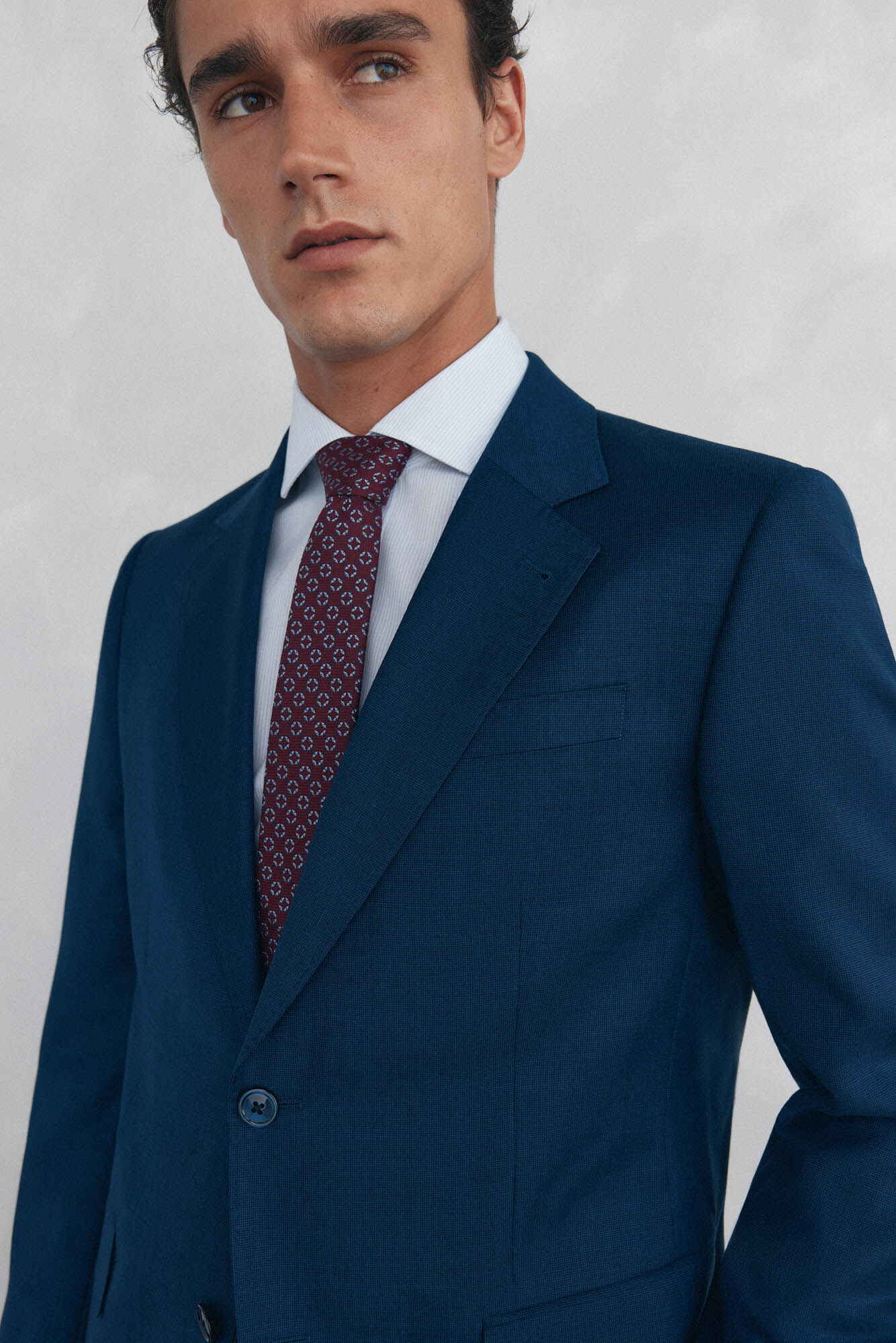 Pedro del Hierro Blazer estruturado azul slim fit bi-el&aacute;stico