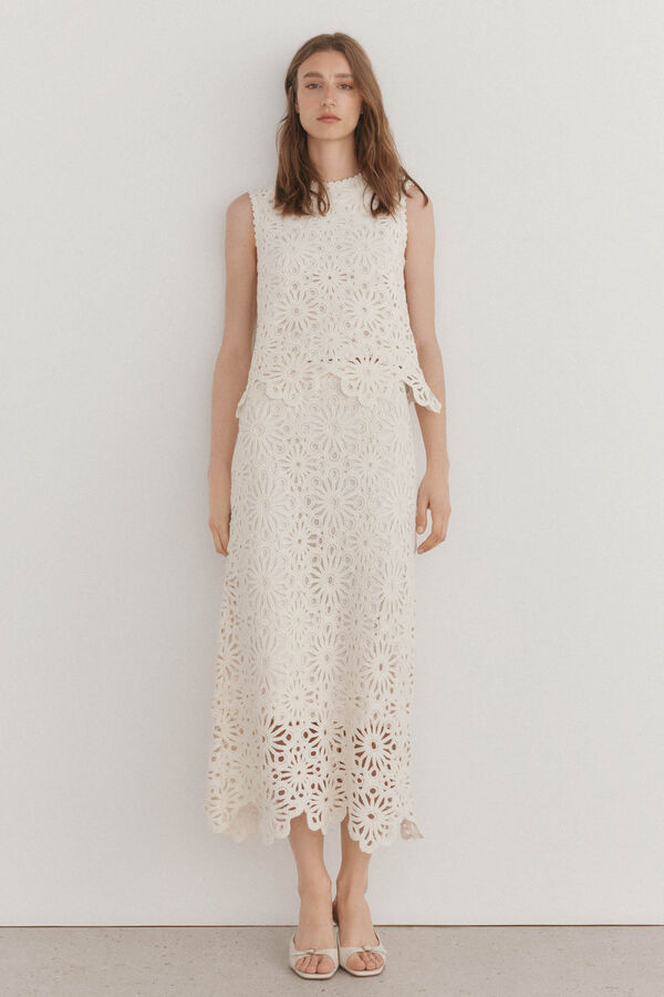 Pedro del Hierro Top crochet Beige