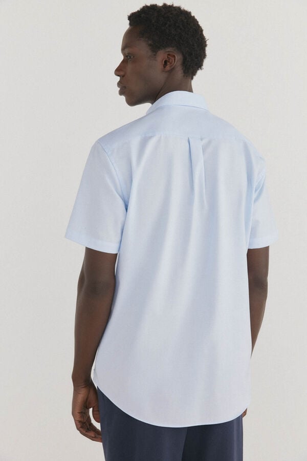 Pedro del Hierro Camisa de manga curta que n&atilde;o precisa passar Azul