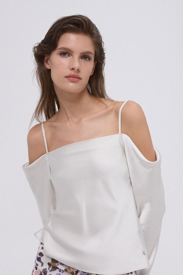 Pedro del Hierro Top de cetim ombro a ombro Amarelo