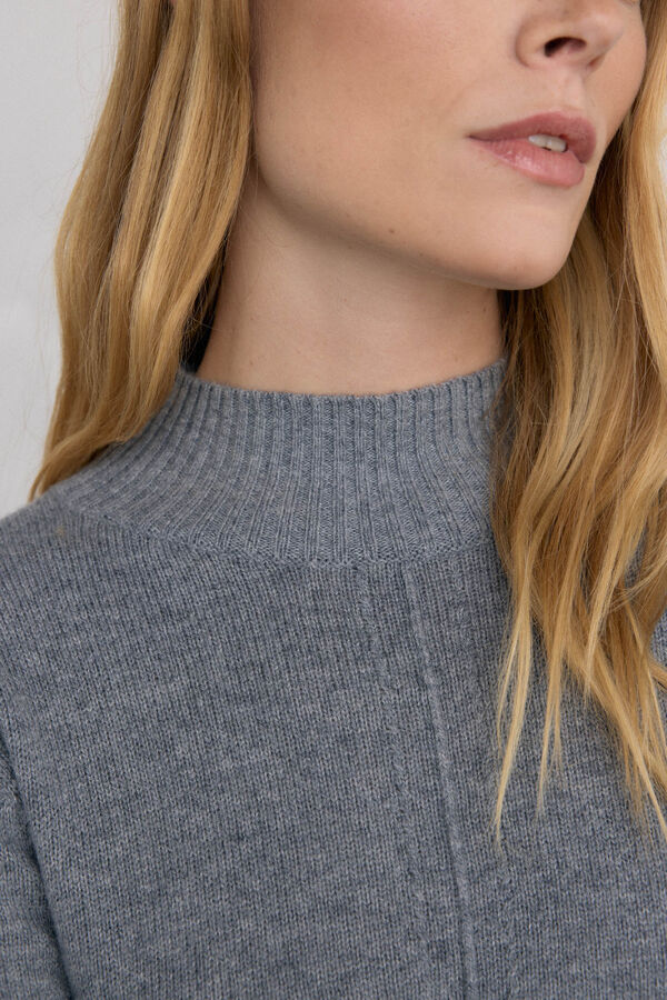 Pedro del Hierro Vestido de punto costura central lana Gris